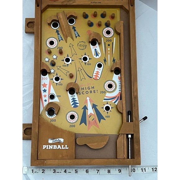 Tabletop Pinball Wooden Arcade‎ Game Retro Family Fun With Metal Balls - Picture 6 of 6
